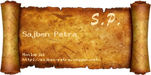 Sajben Petra névjegykártya