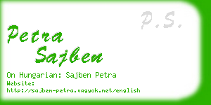 petra sajben business card